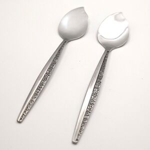 Coventry Bouquet Stainless Japan Floral Jelly Jam Spoons Set of 2 Vintage 6"